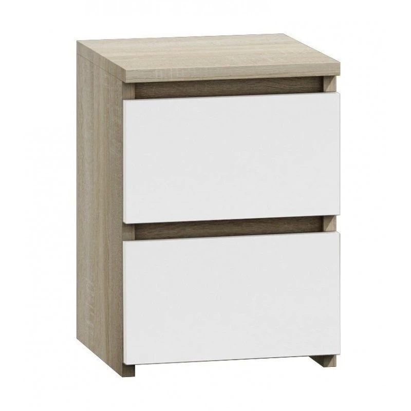 Topeshop M2 SONOMA MIX nightstand/Naktsskapītis 2 atvilktne(s) ozols, balts