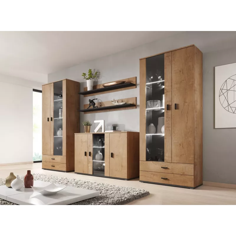 Cama sideboard 120 cm SOHO S7 lefkas oak/Melns