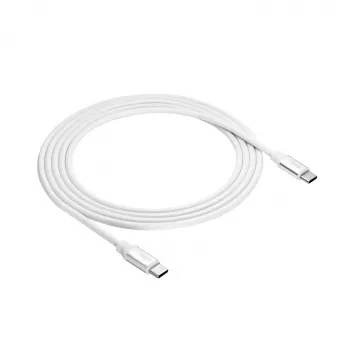 Akyga AK-USB-41 USB-C – USB-C kabelis, USB 2.0, 60 W, 1,8 m, balts