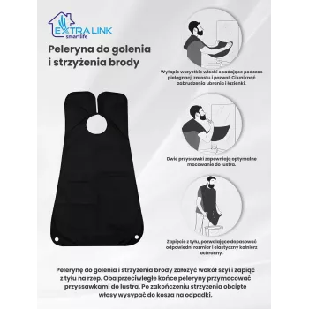 Extralink bārdas skūšanas apmetnis matu griešanai un kopšanai, melns