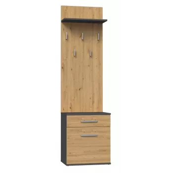 Sienas pakaramais Top e Shop DUO WIESZAK ANT/ART antracīts un ozols, skaidu plātne, 5 āķi