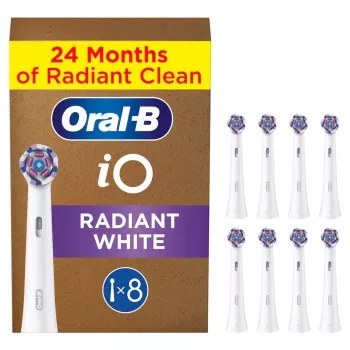 Oral-B IO sērijas Radiant White oriģinālās birstes galviņas zobu balināšanai 8 gab.