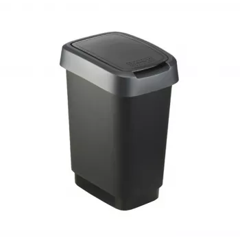 Atkritumu tvertne Rotho Twist 50 L taisnstūra polipropilēns, 50 L, 602×298×401 mm, melna
