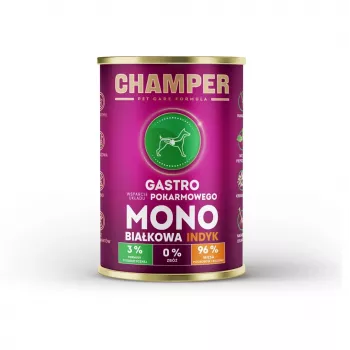 CHAMPER Gastro Monoprotein Tītars - mitrā suņu barība - 400g
