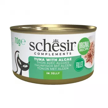 SCHESIR Complements Tuncis ar aļģēm želejā - slapjā kaķu barība - 70g