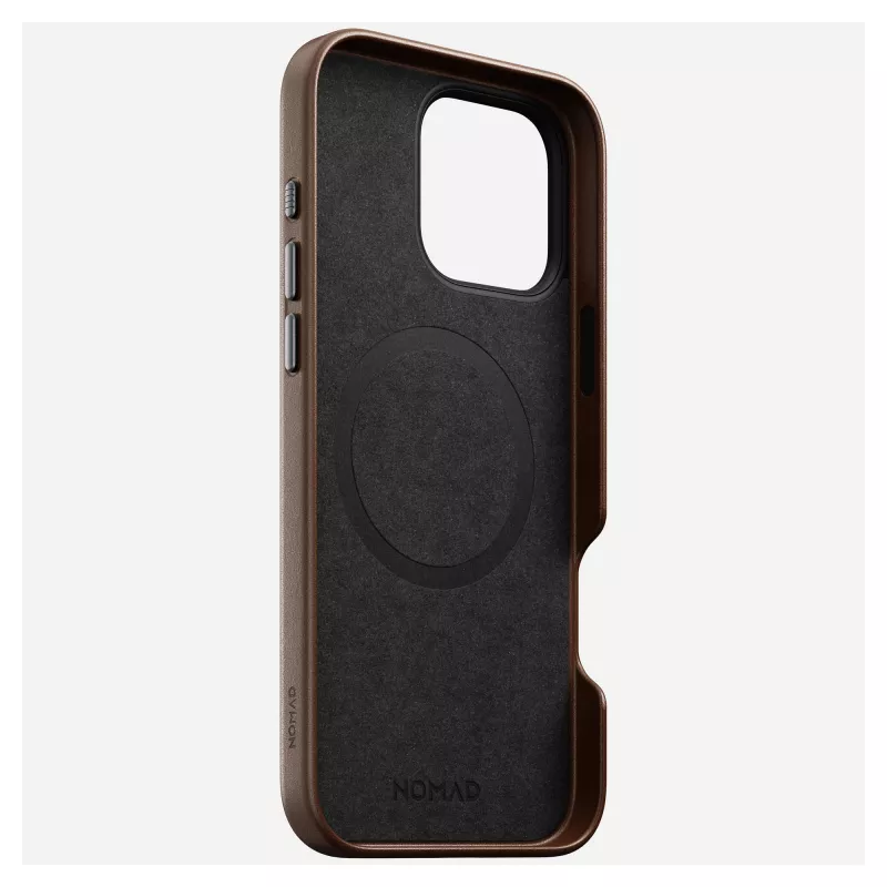 Mobilā telefona maciņš Nomad NM01389385 iPhone 16 Pro Max, 17.5 cm (6.9 collu), brūns, alumīnijs/PC/mikrošķiedra/āda