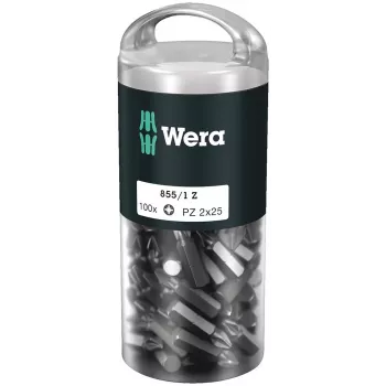 Skrūvgriežu uzgaļu komplekts Wera 855/1 Z DIY 100 SiS, 100 gab., PZ 2, 25 mm