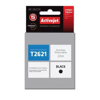 Activejet AE-2621N tintas kasetne (Epson 26 T2621 nomaiņa; Supreme; 22 ml; melna)
