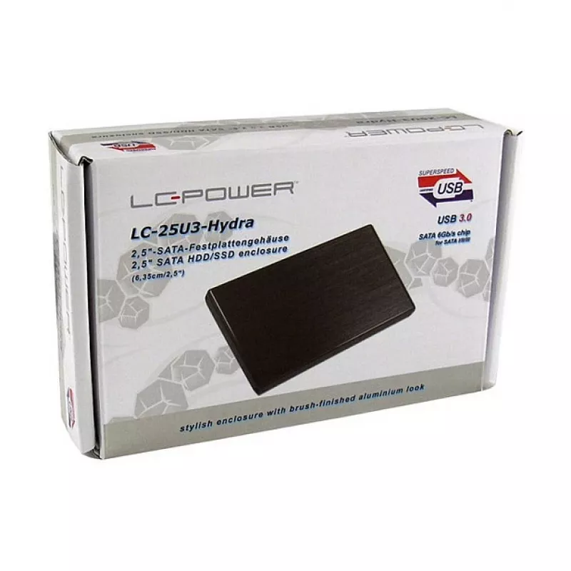 Ārējais HDD korpuss LC-Power LC-25U3-Hydra Black 2.5 collu