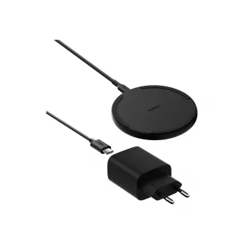 Bezvadu lādētājs Belkin WIA012KQBK 15W ar 20W barošanas adapteri, melns