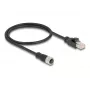 DeLOCK M12 adaptera kabelis D-kodēts 4-pin sievišķais uz RJ45 vīrišķo 50 cm