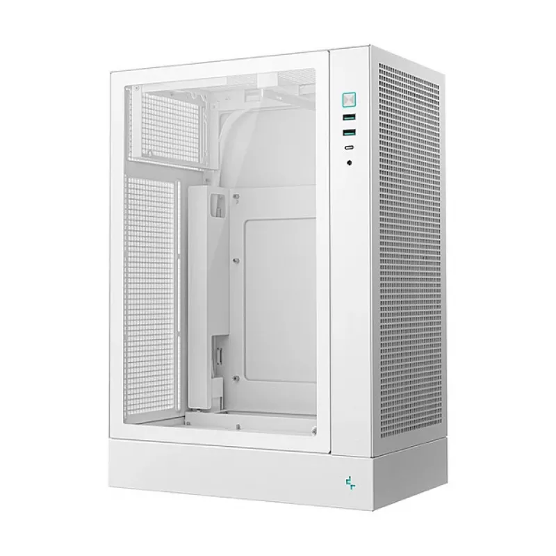 DeepCool CH170 PLUS WH Midi Tower datora korpuss, Micro ATX, bez barošanas avota, 4 paplašinājumu slotu, baltā krāsā