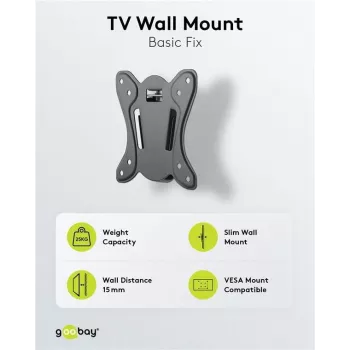 Goobay TV-Wall Mount Basic Fix (Izmērs S) (58523)