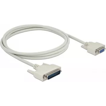 DELOCK 85524 seriālais kabelis, D-Sub 25-pin uz D-Sub 9-pin, 2 m, bēšs