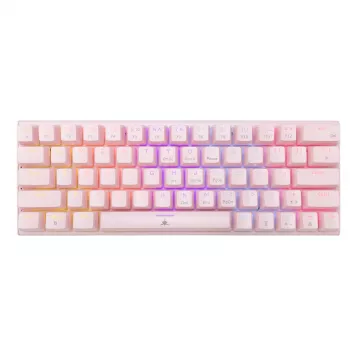 Mehāniskā spēļu tastatūra White Shark Wakizashi GK-002421V2 Rozā US-Blue izkārtojums