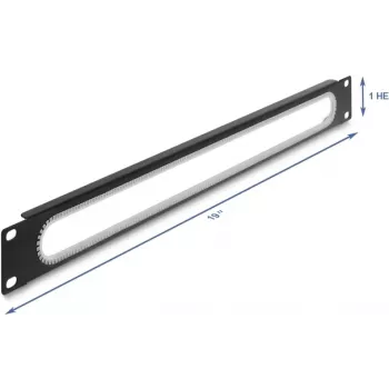 Rack kabeļa grommets DELOCK 67275 19 collu 1U ar malu aizsardzību, melns