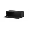 TV statīvs Cama Meble VIGO SLANT '90' – 900×400×300 mm, melna virsma (skaidu plātne), melns rāmis, spīdums
