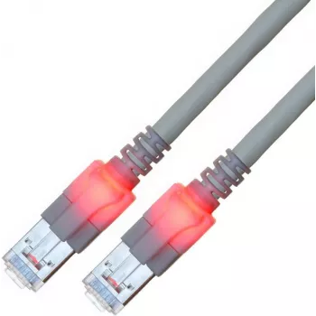 EasyLan saCon DualBoot LED-Patch kabelis S/FTP Cat.6 0,5m Pelēks - Tīkla kabelis