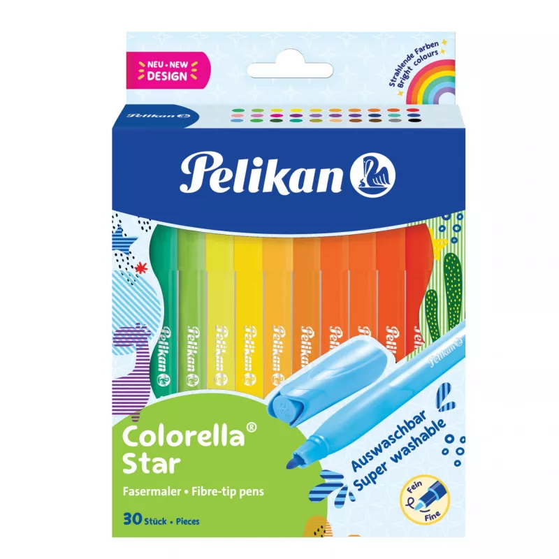 Pelikan 822336 - 30 krāsas - jauktas krāsas - apaļš gals - 0,6 mm - jauktas krāsas - ūdens bāzes tinte (822336)