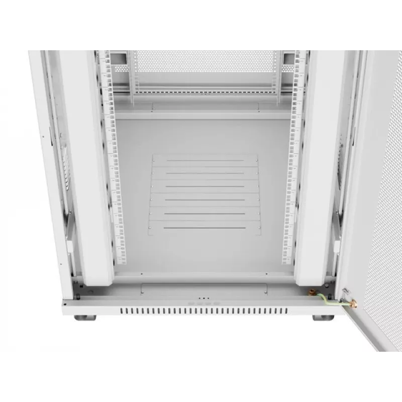 Grīdas stāvošs 19 inch servera skapis 27U 800x1000 mm pelēks perforēts ar LCD durvīm LANBERG (plakanā iepakojumā)