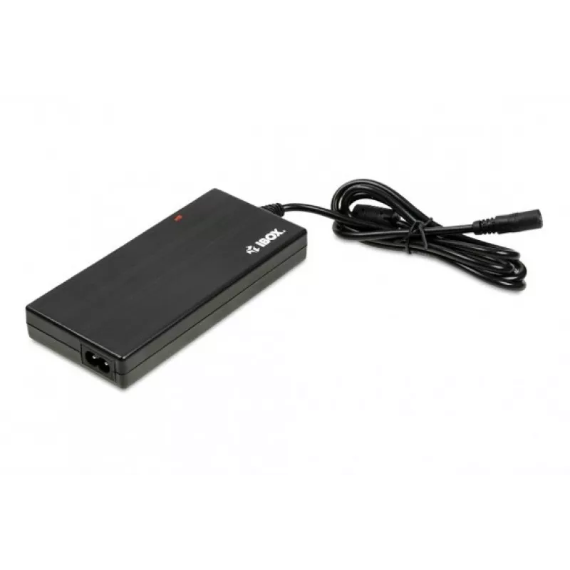 Strāvas adapteris/invertors IBOX IUZ90WA 90 W, ieeja 100–240 V, izeja 4.5 A, regulējams spriegums, iekštelpām, melns