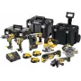 Bezvadu instrumentu komplekts DeWalt DCK755P3T — 14 daļu komplekts ar litija jonu akumulatoriem