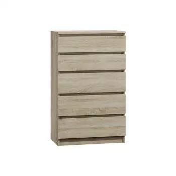 Kumode Top e shop M5 SONOMA — 5 atvilktnes, ozola krāsa, 700×400×1120 mm, skaidu plātne