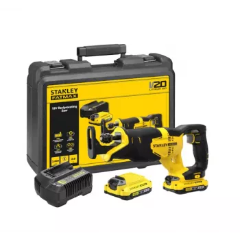 Metāla zāģis STANLEY 20V Max ar 2 x 2.0Ah baterijām un somu