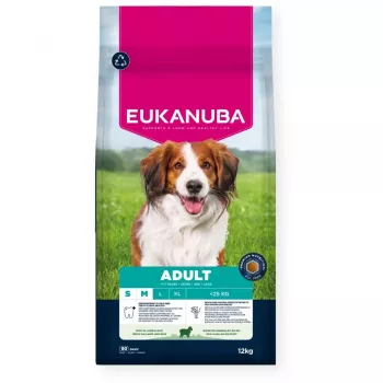 Sausā suņu barība EUKANUBA Small/Medium Breed Adult Lamb & Rice 12 kg, 25% olbaltumvielas, 15% tauki