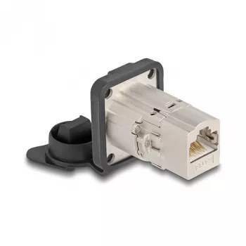 DeLOCK 67061 D-Type RJ45 Cat.6A STP iebūvējams savienotājs ar aizsargvāciņu, IP66