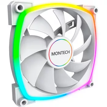 Datora korpusa ventilators Montech AX140 PWM 140 mm, bīdes gultnis, 540–1760 RPM, balts