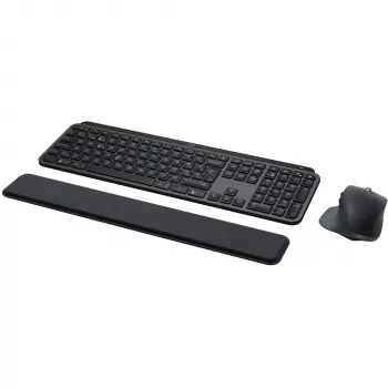 Logitech MX Keys S Combo tastatūra un pele, RF bezvadu + Bluetooth, QWERTZ Šveices izkārtojums, grafīta krāsa