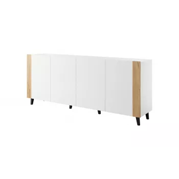 FARO kumode 200x42x82 balts matēts + ozols craft