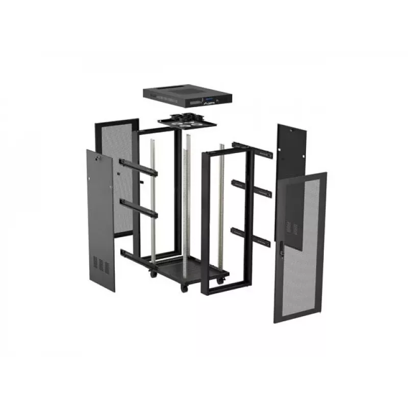 Brīvi stāvošs skapja statīvs LANBERG FF01-6824-23BL 24U 600×800 mm IP20 Melns