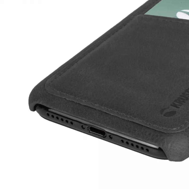 Krusell Sunne 2 Card Cover ādas maciņš iPhone XS Max melns