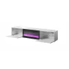 TV skapis Cama Meble SLIDE 200K ar elektrisko kamīnu 200x40x37 cm spīdīgi balts
