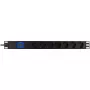 Strāvas sadalītājs PowerWalker 10133010 PDU 1U Melns, F tipa kontaktligzdas, C20 savienotājs, 16 A, 3500 W, 2 m kabelis