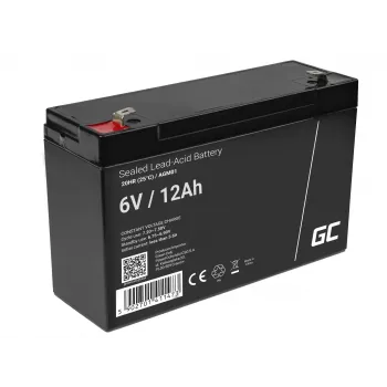 Svina-skābes AGM akumulators Green Cell 6V 12Ah, 94×151×50 mm, 1.65 kg