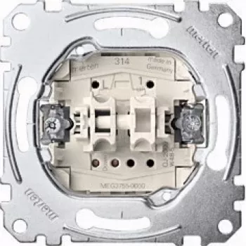 Spiedpogas slēdzis Merten MEG3755-0000, 1P, metālisks, 250 V AC, 10 A