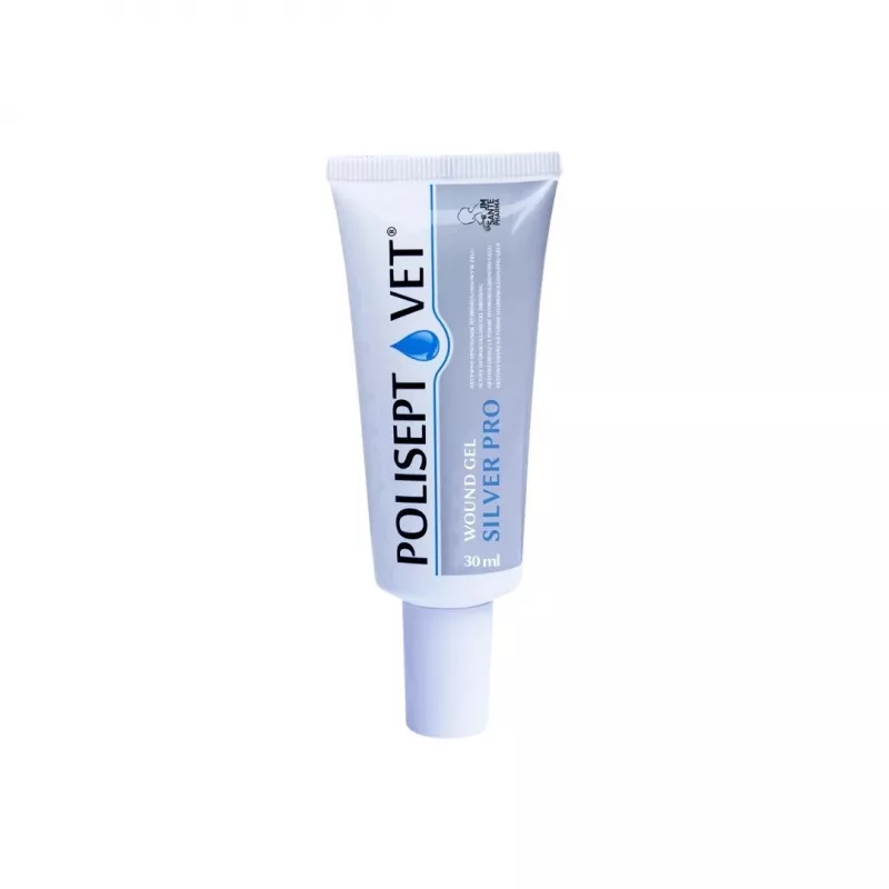Brūču gēls JM Sante Polisept Vet Silver Pro 30 ml — lokālai ārstēšanai suņiem un kaķiem