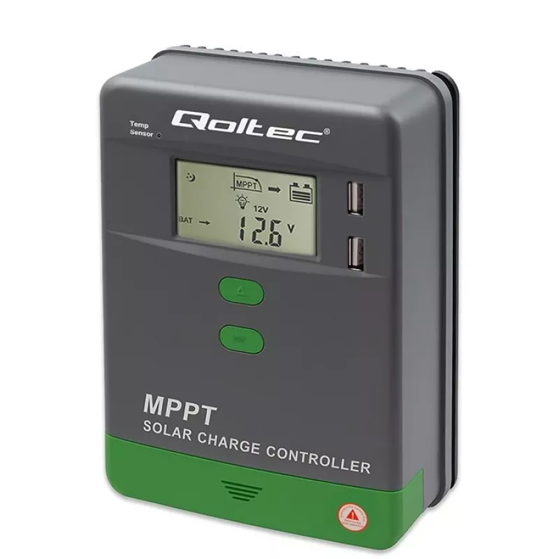 MPPT saules lādētājs QOLTEC 40A 12V/24V ar LCD displeju