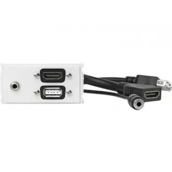 Vivolink WI221281 kontaktligzda HDMI + USB A + 3.5 mm balta