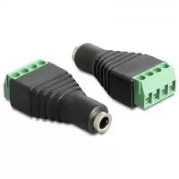 Pārejas savienotājs DELOCK 65457 3.5 mm 4 kontaktu ligzda uz spaiļu bloku Melns Zaļš