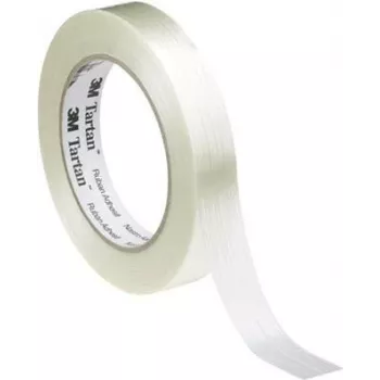 Filamenta lente 3M Tartan KT-0000-4032-1 — 50 m x 25 mm, caurspīdīga, biaksiāla stiegrojuma