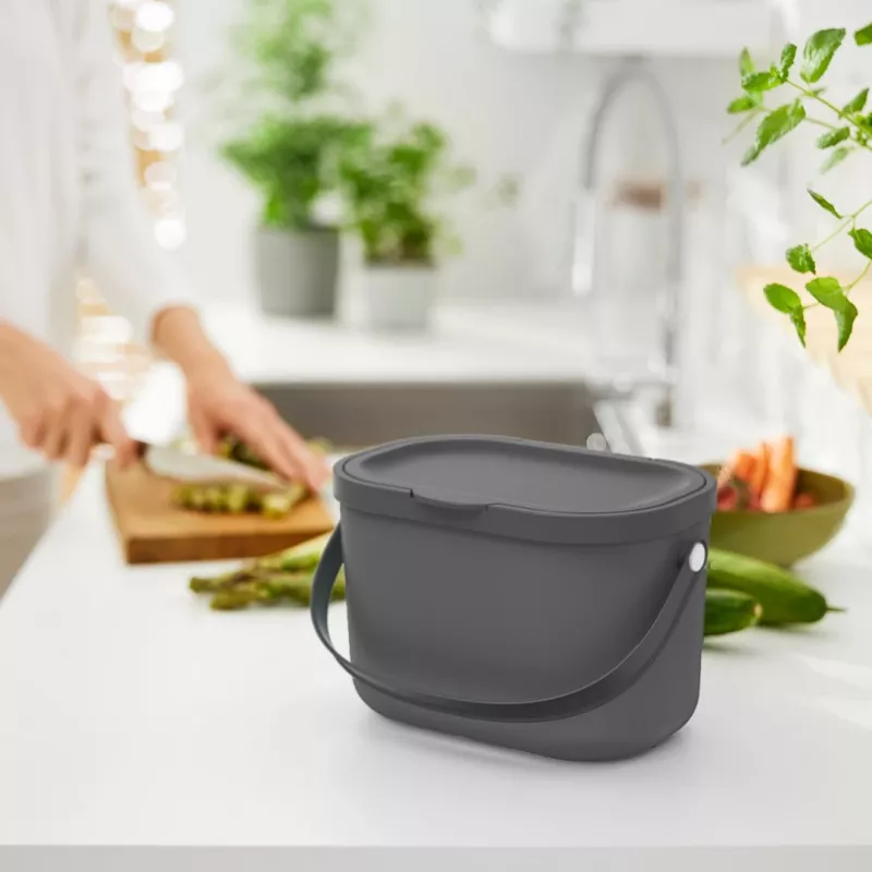 ROTHO Albula Anthracite - atkritumu šķirošanas konteiners - 3,2 l
