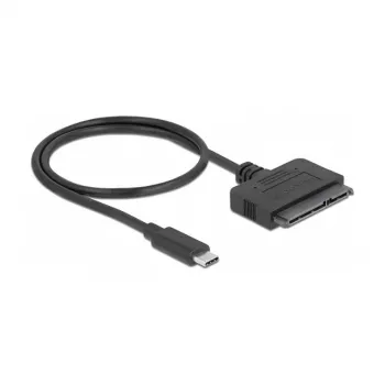 DeLOCK 63803 USB Type-C – 22 kontaktu SATA 6 Gb/s pārveidotājs 2,5 collu SSD / HDD diskiem, ASM235CM, 0,5 m
