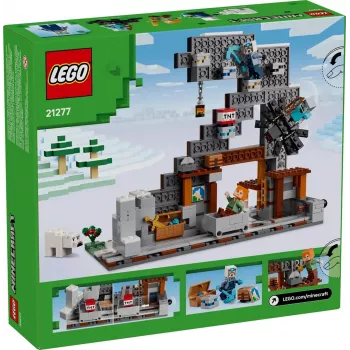 Būvēšanas komplekts LEGO Minecraft The Pickaxe Mine 21277 — 530 gabali, 3 minifigūras, vecums 8+