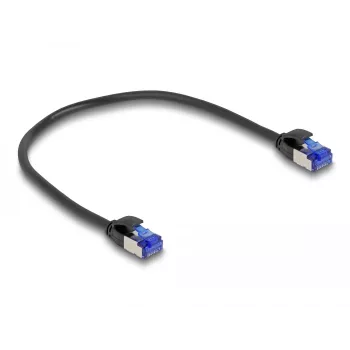 DeLOCK RJ45 Cat.6A S/FTP Slīpais tīkla kabelis 0,25 m Melns