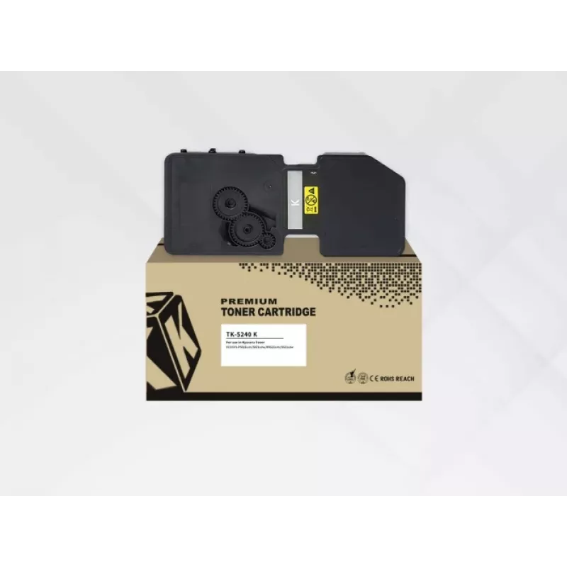 Tonera kasetne HYB saderīga Kyocera TK-5240K — Melna, lāzerprinteriem, der ECOSYS P5026Cdw/P5026Cdn/M5526Cdw/M5526Cdn