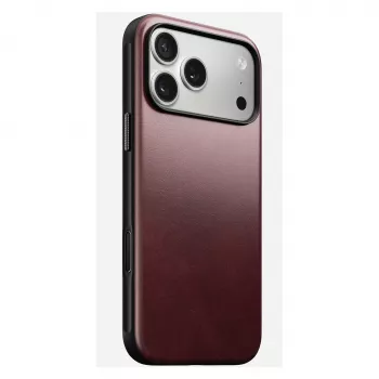 Ādas maciņš Nomad Modern iPhone 17 Pro Max (6,9 inch) — Burgundija, āda+TPU+PC